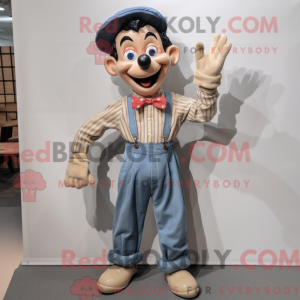 Tan Mime-mascottekostuum...