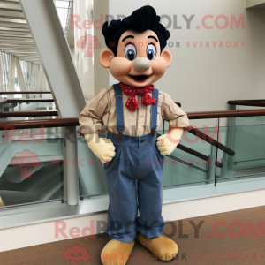 Tan Mime maskot kostume...