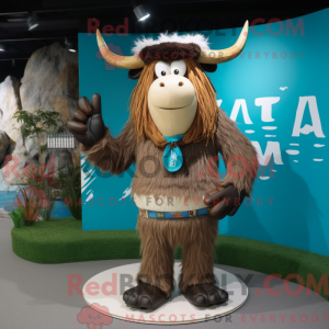 Yak-mascottekostuum gekleed...