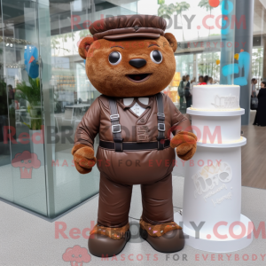 Brown Wedding Cake mascot...