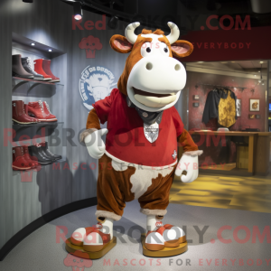 Maroon Cow-maskotdraktfigur...