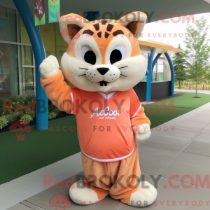 Peach Bobcat maskot kostume...