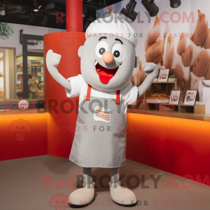 Fantasia de mascote Currywurst Prateada com bermuda e suspensórios - Mascotes Currywurst - REBROKO_333733 - RedBrokoly.com