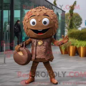 Brun Falafel maskot kostume...