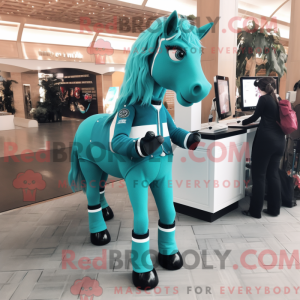 Teal Horse Maskottchen...