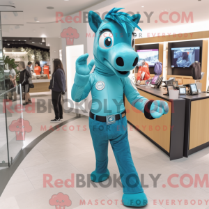 Postava maskota Teal Horse...