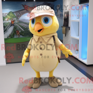 Beige kanarisk maskot...