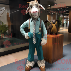 Teal Boer Goat mascot...