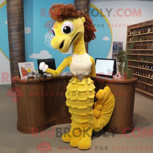 Brown Seahorse mascot...
