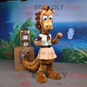 Brun søhest maskot kostume...