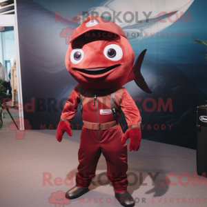 Maroon Tuna maskot kostume...