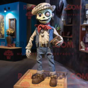Beige Undead mascot costume...