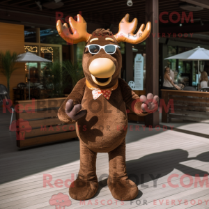 Brown Moose mascot costume...