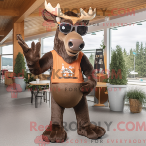 Brun Moose maskot kostume...