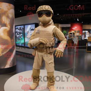 Tan Sniper mascot costume...