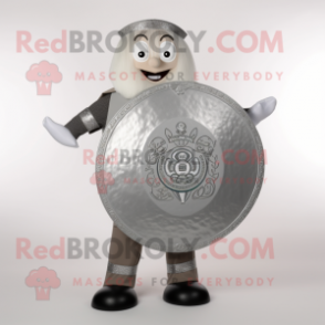 Silver Celtic Shield mascot costume character dressed with a Trousers and Ties