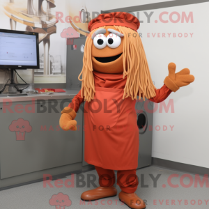 Fantasia de mascote Rust Spaghetti com saia reta e bonés - Mascotes de espaguete - REBROKO_333915 - RedBrokoly.com