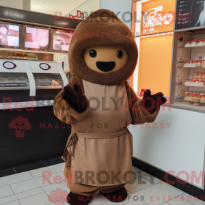 Brun Dim Sum maskot kostume...
