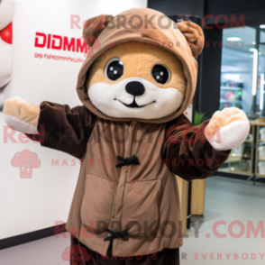 Fantasia de mascote de dim sum marrom com moletom e luvas - Mascotes dim sum - REBROKO_333922 - RedBrokoly.com