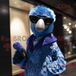 Blue Ostrich mascot costume...