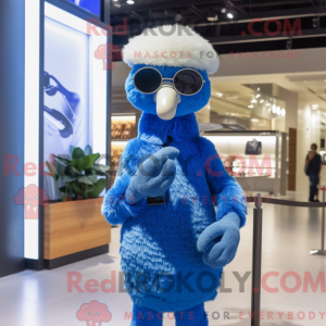 Blå struds maskot kostume...