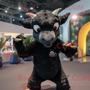 Svart Triceratops maskot...