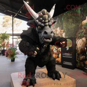 Black Triceratops mascot...
