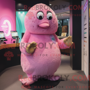Pink Kiwi mascot costume...