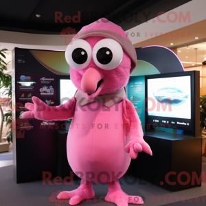 Roze Kiwi-mascottekostuum...