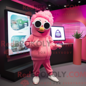 Rosa Kiwi-maskotdraktfigura...