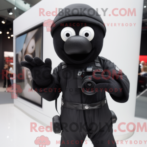 Sort kamera maskot kostume...