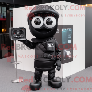 Sort kamera maskot kostume...