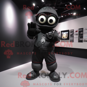 Sort kamera maskot kostume...