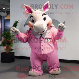 Pink Rhinoceros maskot...