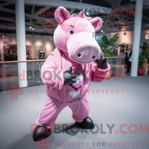 Pink Rhinoceros maskot...