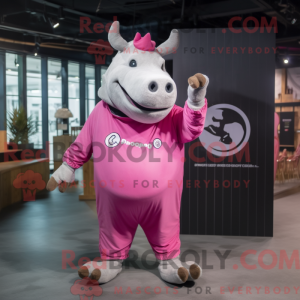 Pink Rhinoceros maskot...