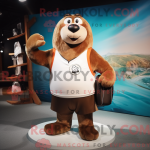 Brown Seal mascot costume...