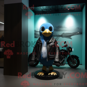Cyan Pinguin Maskottchen...