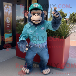 Blauwgroen chimpansee...