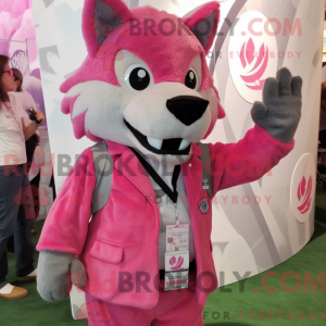 Pink Say Wolf maskot...