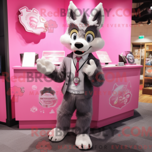 Pink Say Wolf mascot...