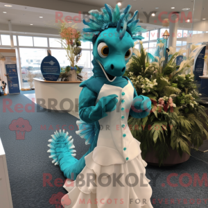 Teal Seahorse mascot...