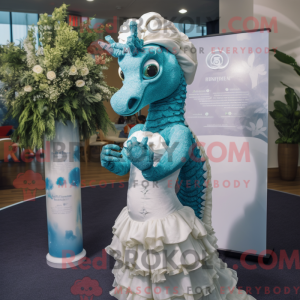 Teal Seahorse mascot...