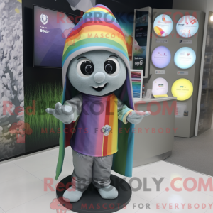 Gray Rainbow mascot costume...