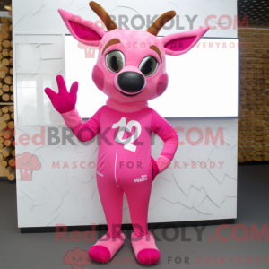 Pink Deer mascottekostuum...