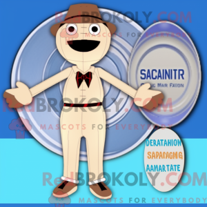 Beige Plate Spinner maskot...