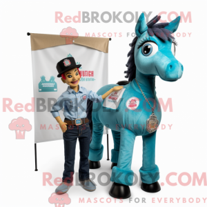 Postava maskota Teal Horse...