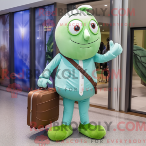 Sky Blue Green Bean maskot...