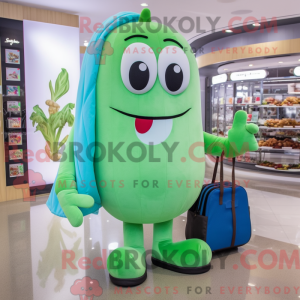 Sky Blue Green Bean maskot...