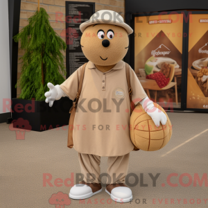 Tan Petanque Ball mascot...